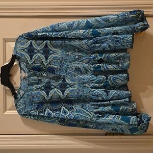 Belle Sky Blue Paisley Blouse